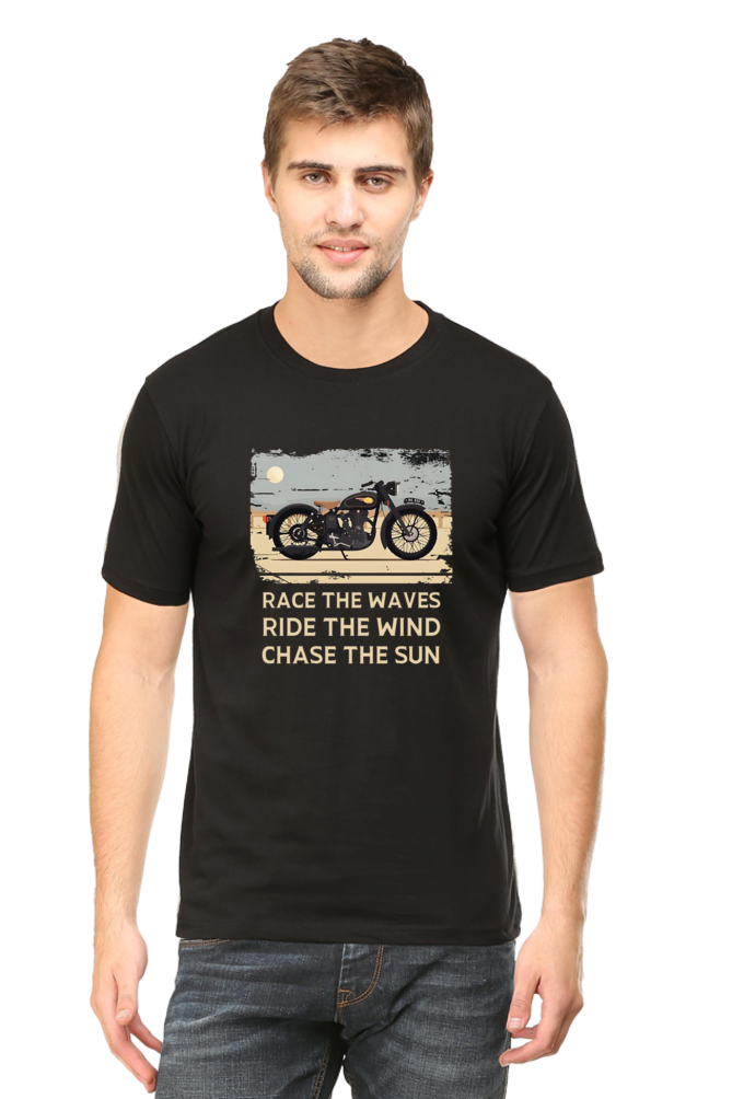 Race The Waves Chase The Sun: Biker T-Shirt