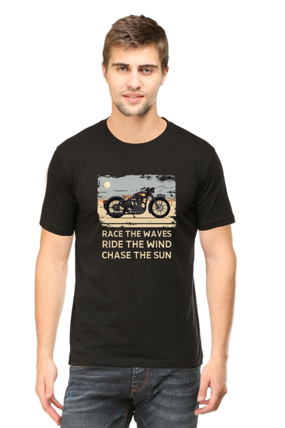 Race The Waves Chase The Sun: Biker T-Shirt