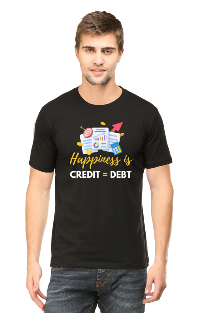 Happiness Is Credit Equal to Debt: CA T-Shirt