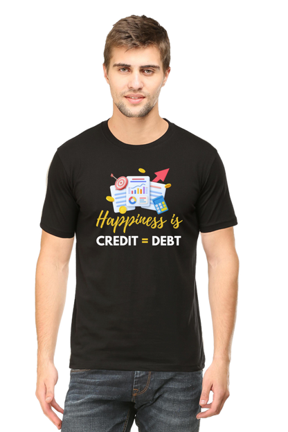 Happiness Is Credit Equal to Debt: CA T-Shirt