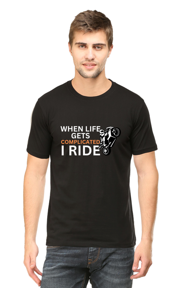 When Life Gets Complicated I Ride: Biker T-Shirt