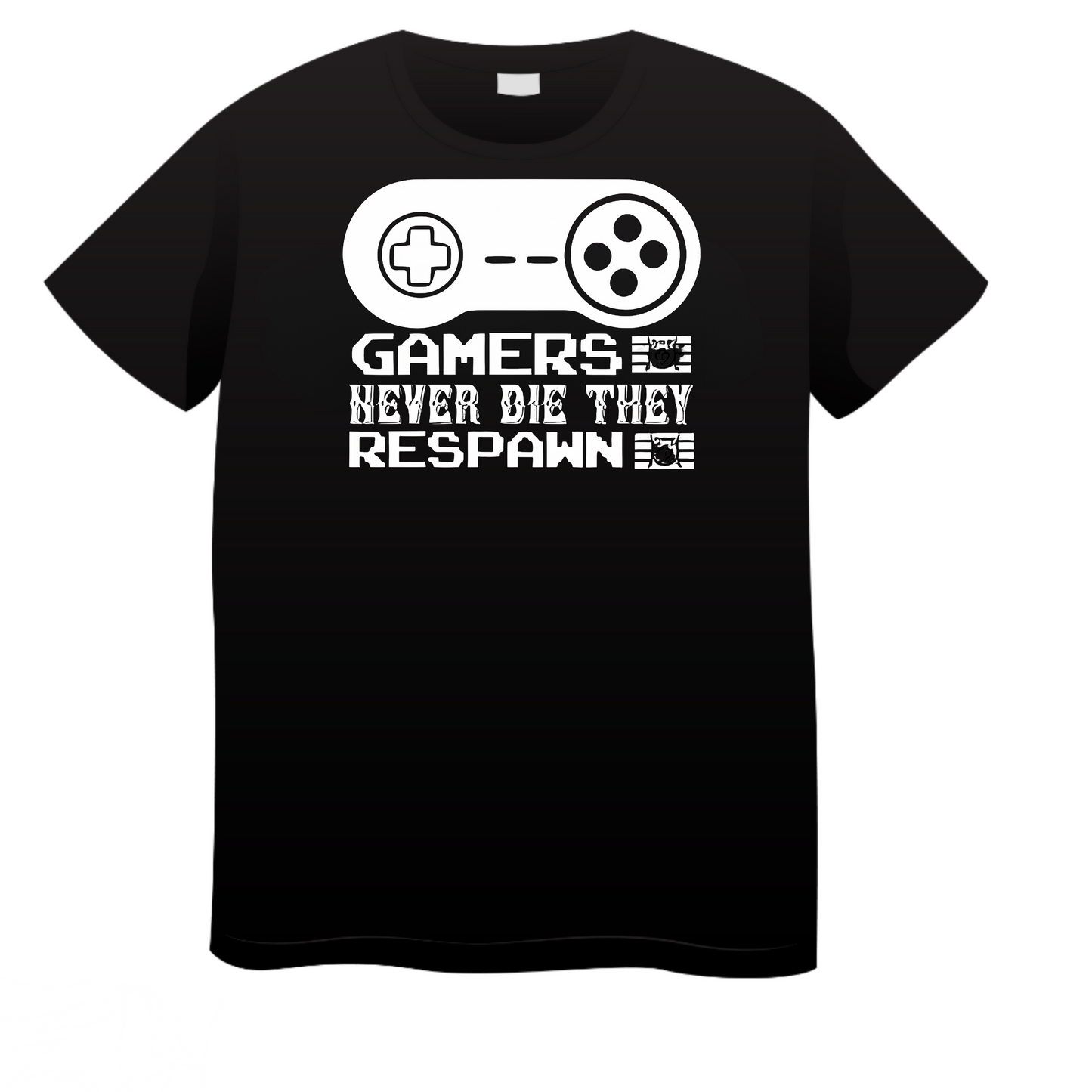 Gamers Never Die They Respawn: Gaming T-Shirt