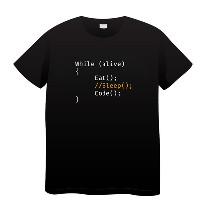 While Alive Eat Sleep Code: Coding T-Shirt